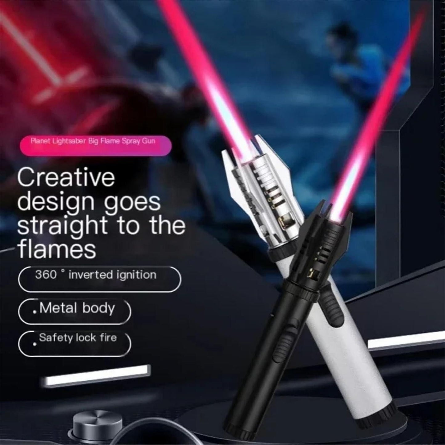 Lightsaber Metal Lighter | High Flame | Cooking Friendly